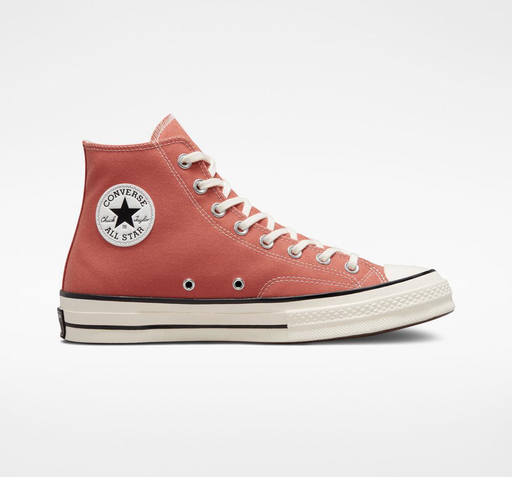 Altas Converse Chuck 70 Vintage Lona Unisex Mujer Coral Negras España | 390867LBH