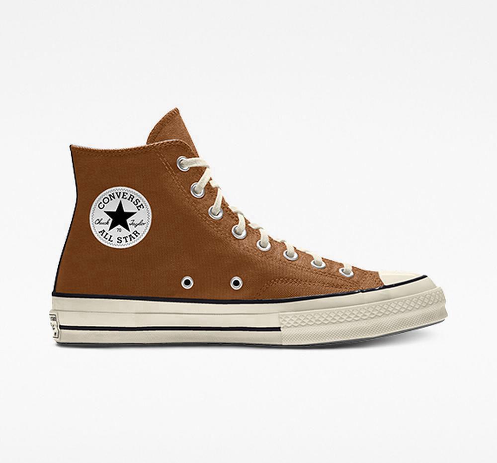 Altas Converse Custom Chuck 70 Vintage Lona By You Unisex Mujer Brindlebrown España | 348615GTR