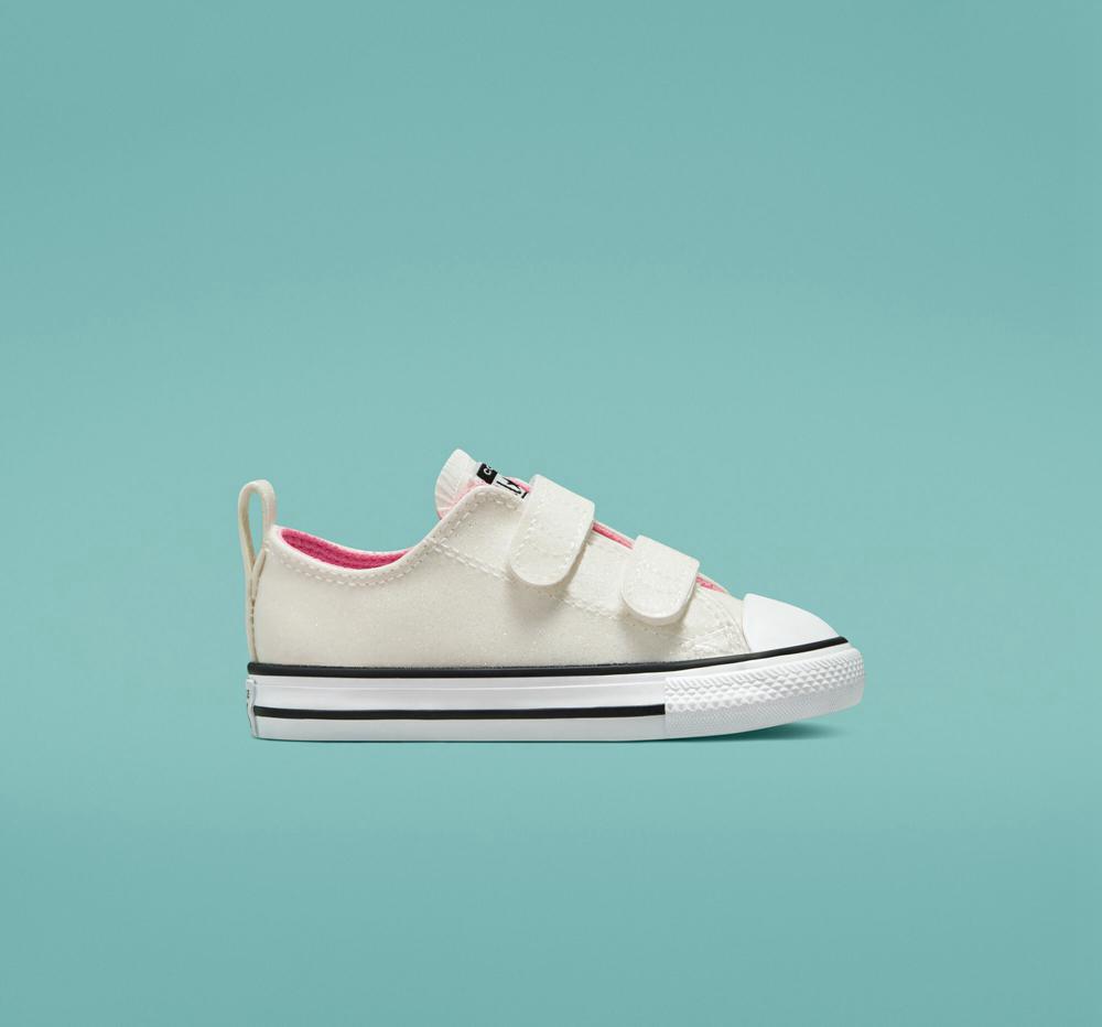 Bajas Converse Chuck Taylor All Star Rave Easy On Glitter Toddler Niña Plateadas Rosas Blancas España | 584192EIH