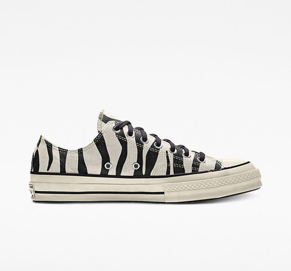 Bajas Converse Custom Chuck 70 Vintage Lona By You Unisex Mujer Negras Blancas España | 359071FOE